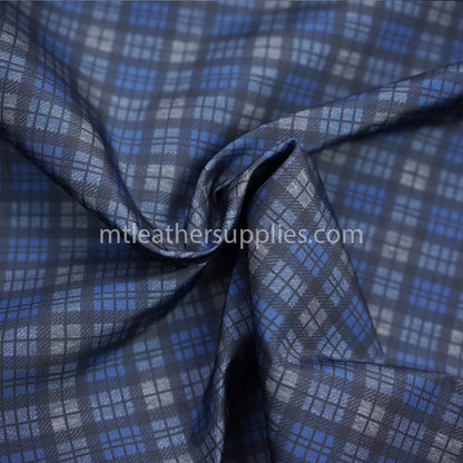 Blue squares lining material for leather products  size 50 x145 cm [20"x57"]