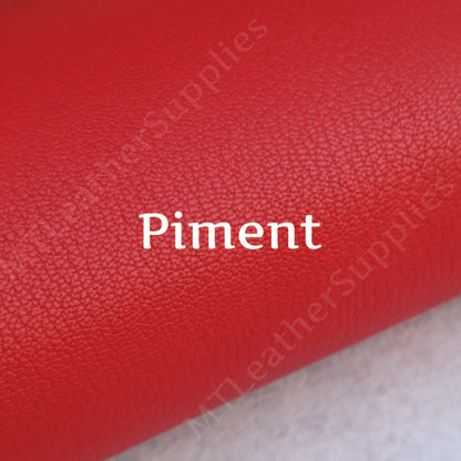 Alran Chevre Sully Goat Leather – Piment – Premium French Leather for Wallets & Leathercraft