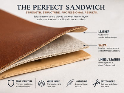 Salpa Leatherboard – Leather Reinforcement & Stiffener for Leathercraft