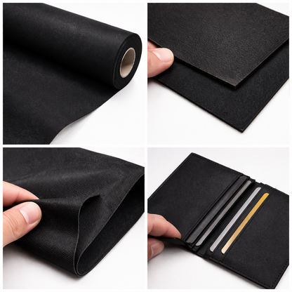 Black Nonwoven Adhesive Fabric 0.3 mm – Lightweight Leather Reinforcement (Bag Interlining)